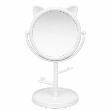 Imagem de Espelho para Maquiagem de Mesa com Base Organizadora Florzinha ou Gato