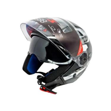 Imagem de Capacete Aberto FW3 X Open UP Fox Com óculos escuro Interno Cor:Grafit