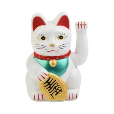 Imagem de Figurinha De Gato Da Sorte Chinês Dourado Com Braço Acenando, Decoraçã