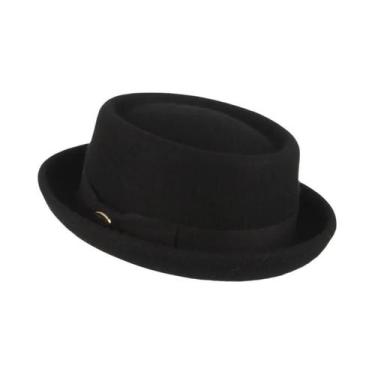 Imagem de Chapéu Fedora Unissex 100% Lã Com Aba Curvada Para Outono E Inverno - 