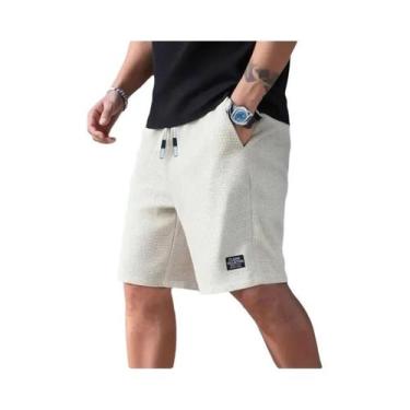 Imagem de Shorts Casuais De Praia Texturizados E Respiráveis Para Homens - NONE,