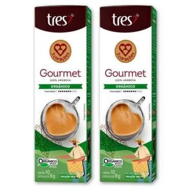 Imagem de Kit com 20 Cápsulas Café Expresso Orgânico Gourmet TRES 3 Corações Int