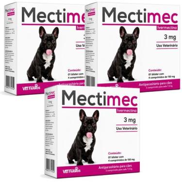 Imagem de Kit 3 Mectimec 3mg 4 Comprimidos - Vet Farmos