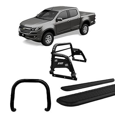 Imagem de Kit Quebra Mato+Estribo Chapa+Santo Anto H3 S-10 12/20 Preto