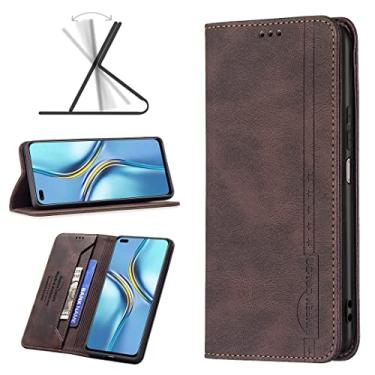 Imagem de YUNCHAO Caixa de telefone Para honra x20 RFID magnético bloqueando a caixa de telefone de couro anti-roubo capa para celular