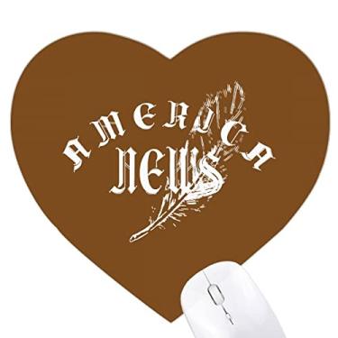 Imagem de National Information News Mousepad de coração Tapete de borracha para escritório