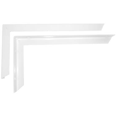 Imagem de Kit 2 Suporte Mão Francesa Cantoneira 30Cm Branca