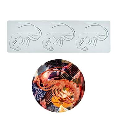 Imagem de Molde de silicone de renda em forma de lagosta chocolate doce 3D oco espinha de peixe molde de doces alimentos cozinhando refeições decorações molde de fondant moldes de argila de polímero (A_30x9,3x0,3 cm)