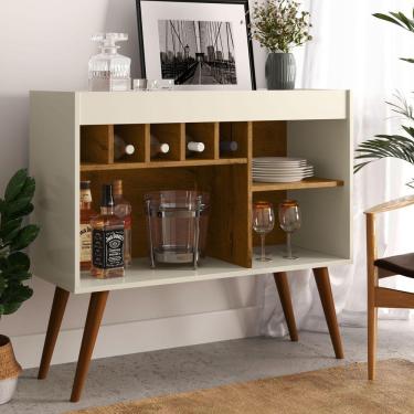 Imagem de Aparador Adega New Odin Para Sala Off White/Freijo- Ej Moveis