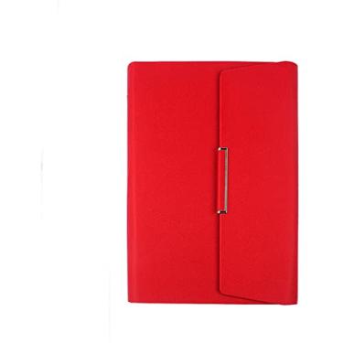 Imagem de A5 Caderno Espiral de Couro Agenda Planejador Pasta Anel Recarga Escritório Bloco de Notas de Negócios Bloco de Notas Organizador Papelaria, vermelho, 1 peça