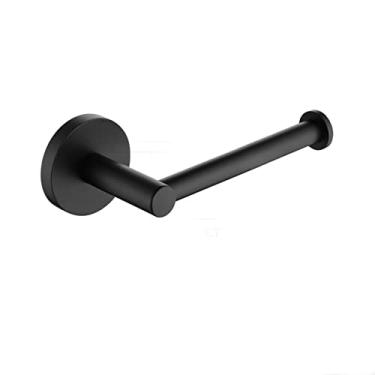 Imagem de Suporte de papel higiênico preto fosco suporte de parede de cozinha cabide de papel higiênico aço inoxidável acessórios para banheiro cromo rosa ouro, suporte A1 preto