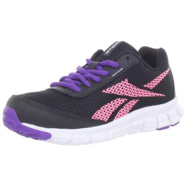 Imagem de Reebok girls Smoothflex Cushrun 2.0 Running Shoe , Black/Pink/White/Purple, 6.5 M US Big Kid