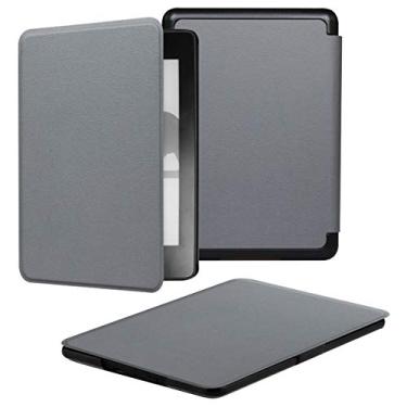 Imagem de ALMIGHTY Capa de couro Kindle Paperwhite à prova d'água para Amazon Kindle Paperwhite antes de 2018 E-Reader Modedl: DP75SDI ou EY21, cinza