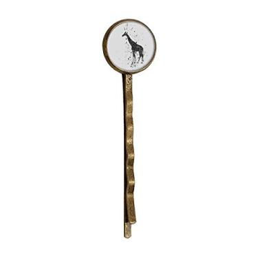 Imagem de Girafa Cartoon Animal Cinza Retro Metal Hair Bobby Pin Headwear