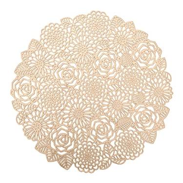 Imagem de Kasituny Tapete de tigela para mesa de jantar Tapete de isolamento bronzeador antiderrapante Dourado