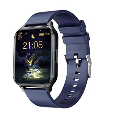 Imagem de Relógio inteligente compatível com telefone Android Bluetooth 1,7" Fino e leve tela cheia Touch Smartwatch esportivo Rastreador de fitness masculino e feminino para Android à prova d'água
