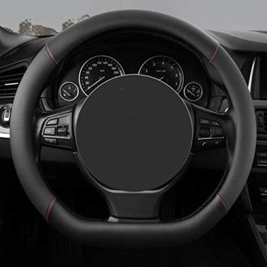 Imagem de Lyqfff Para Volkswagen Golf 7 Mk7 Polo, 38 cm Capa de volante de carro em couro PU Protetor de volante de carro