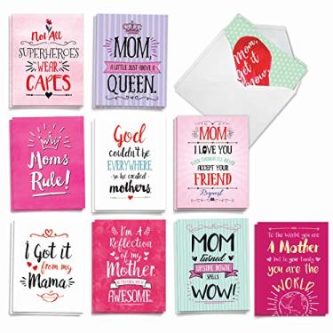 Imagem de The Best Card Company - 20 cartões de dia das mães em volume (10 x 13 cm) - Loving Small Note Card Set - Mom Notes AM3138MDG-B2x10