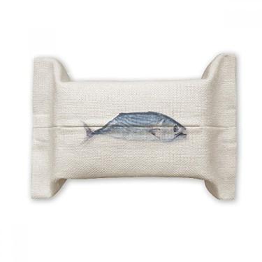 Imagem de Bolsa de linho de algodão para lenços faciais pequena Ocean Fish Fresh Blue