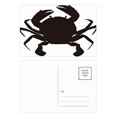 Imagem de Cartão postal de aniversário com estampa de caranguejo preto e organismo marinho