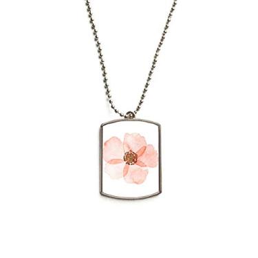 Imagem de DIYthinker Colar com pingente de etiqueta de cachorro de aço inoxidável em aquarela rosa