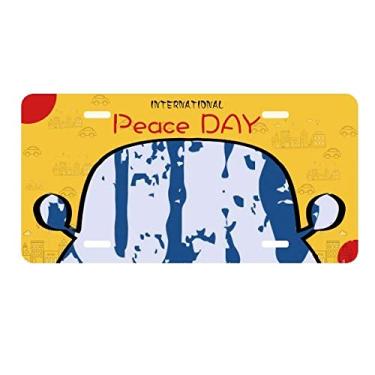 Imagem de DIYthinker Placa de carro com estampa de ilustração redonda OK Design Decoração de carro Dia da Paz