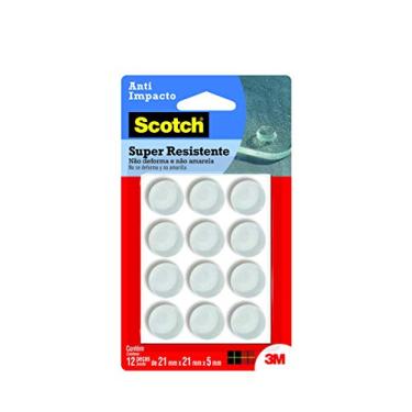 Imagem de 3M, Protetor Anti-Impacto Scotch, Redondo, Transparente, Extra Grande, 12 Unidades