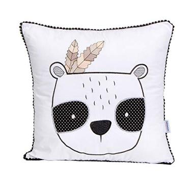 Imagem de Biramar Baby Almofada Pompom Urso Panda Rique Branco/Preto Preto