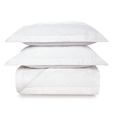 Imagem de Cobre Leito King Karsten 270 Fios Cetim Domos Branco