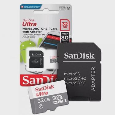 Imagem de Cartão De Memória Micro Sd Sandisk sdhc 32GB Ultra Classe 10 80mb/s Com Adaptador