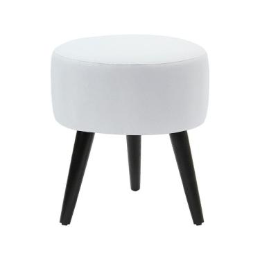 Imagem de Puff Banco Nina Em Tecido Suede - Branco - Cor: Branco