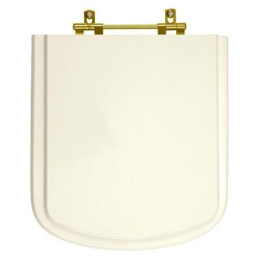 Imagem de Assento Sanitario Poliester Bali Biscuit Para Vaso Incepa Com Ferragem Dourada