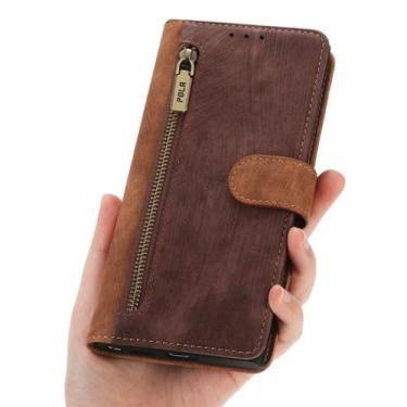 Imagem de Capa de telefone de couro para OnePlus Nord CE 2 N10 N100 N200 10 9 8T 7T 7 6T 6 5T 5 3 3T Carteira Slots de cartão magnético Capa à prova de choque, marrom, para OnePlus 7 Pro