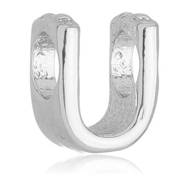 Imagem de Berloque Letra U Separador Pandora Banhado a Prata 925 - Premium