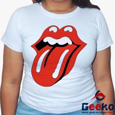 Imagem de Baby Look The Rolling Stones 100% Algodão - Blusa Feminina Rock - Geek