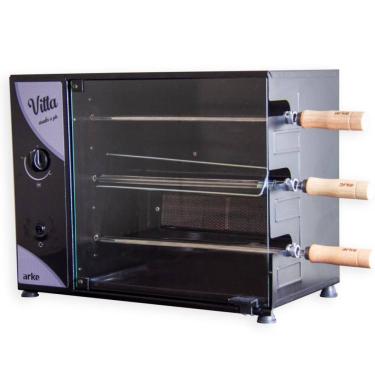 Imagem de Churrasqueira a Gás Rotativa 3 Espetos Vitta Arke 220v GN Preta