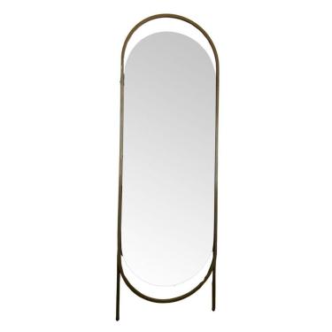 Imagem de Espelho Decorativo de Chão Glam Gg 2 Pés 153x53cm Oblongo In House Dourado