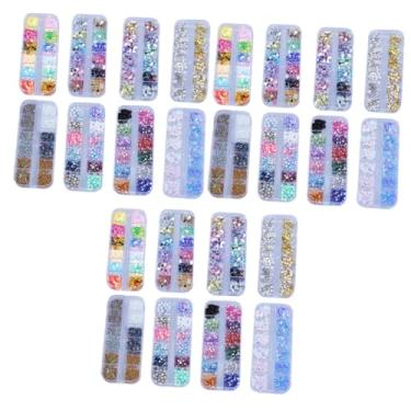 Imagem de 24 Caixas kits de joias strass kit de unhas acessórios para unhas ferramenta profissional de nail art kit de materiais para unhas manicure Cola de unhas caixa de diamante