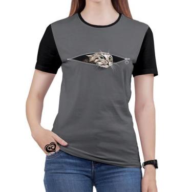 Imagem de Camiseta De Gato Plus Size Animal Feminina Blusa Ziper - Alemark