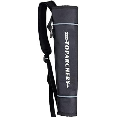 Imagem de TOPARCHERY Arrow Quiver Titular Quadril | Grande capacidade seta mochila saco composto recurvo arco prática alvo nylon flecha saco quiver adequado para jovens e adultos (preto)