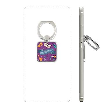 Imagem de Fone de ouvido de música de piano elétrico, quadrado, suporte de anel de telefone celular, suporte universal, presente