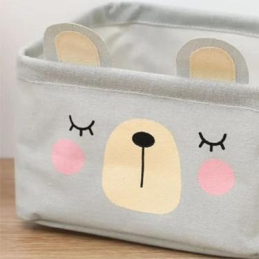 Imagem de Cesto Organizador de Roupa Infantil Em Poliéster 35x25cm (Cinza)