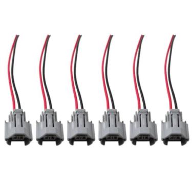 Imagem de Conector Injetor de Combustível Feminino de Alta Impedância 6-Denso Plugue Elétrico Pigtail