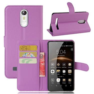 Imagem de LEAGOO M8 Capa, carteira flip de couro PU premium com compartimento para cartão, suporte e fecho magnético [capa interior TPU à prova de choque] Compatível com LEAGOO M8