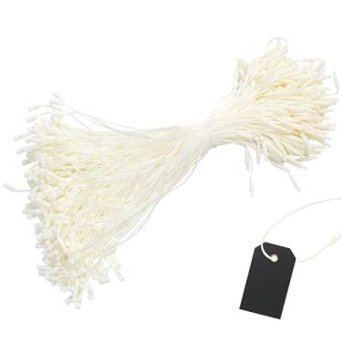 Imagem de Perco Etiquetas de corda DL153 - 1.000 peças, cor bege - Marca elevada com material de poliéster de qualidade premium e fixação segura