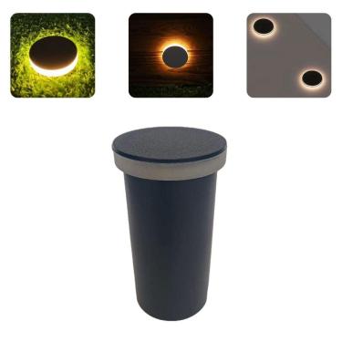 Imagem de 10 Luminárias Balizadores Spot Redondos Led SMD Em PVC De 3W Luz Branco Quente De Embut...