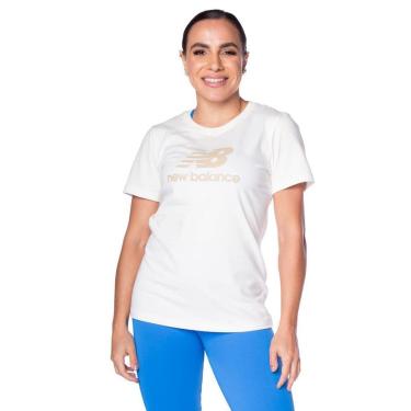 Imagem de Camiseta Feminina New Balance Essentials Off White-Feminino