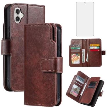 Imagem de Asuwish Capa de telefone para Samsung Galaxy A05 capa carteira com protetor de tela de vidro temperado flip porta-cartão de crédito slot suporte bolsa fólio bolso acessórios móveis TPU Cell Ao5 A 05