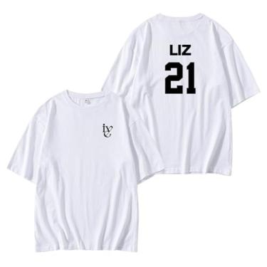 Imagem de Camiseta Album Eleven Merch com estampa de suporte e gola redonda manga curta, Liz-branco, GG