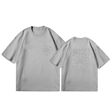 Imagem de Camiseta Su-ga Solo Agust D, camisetas estampadas k-pop Support camisetas soltas unissex camiseta de algodão, B Cinza, G